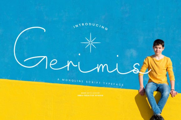 Gerimis Typeface: A Monoline Script for Editorial Grace