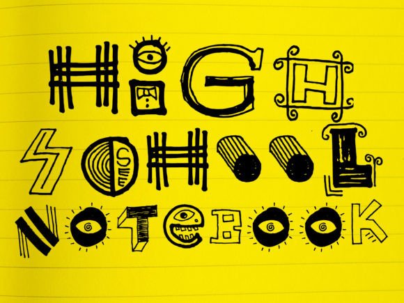High School Notebook: A Playful Typeface for Crafters
