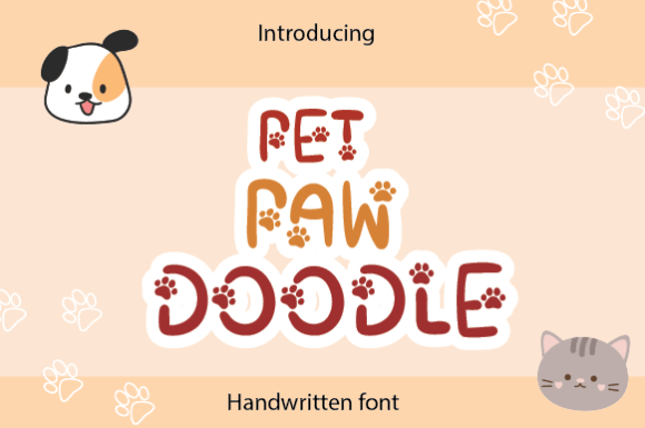 Pet Paw Doodle: A Playful Typeface for Digital Branding